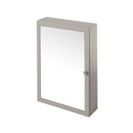 GoodHome Perma Satin Grey Mirrored Door Bathroom Cabinet (W)500mm (H)700mm
