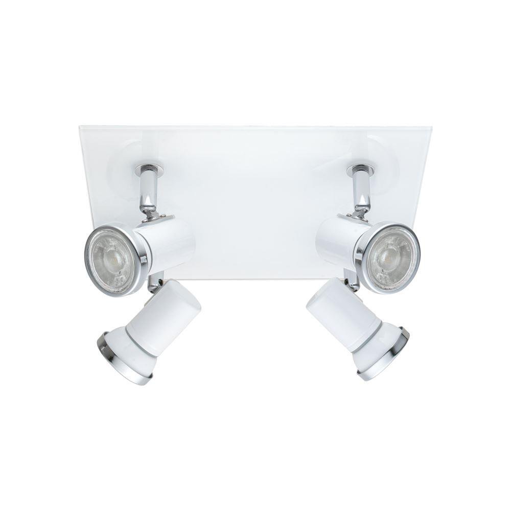 Eglo 95995 Tamara 1 Four Light Bathroom Ceiling Spotlight In White And Chrome