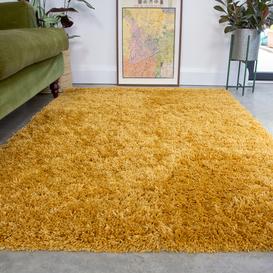 Super Soft Luxury Yellow Shaggy Rug - Aspen - 60cm x 110cm