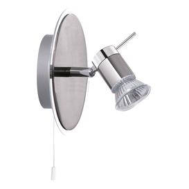 Searchlight 7441CC-LED Aries One Light Wall Spotlight In Chrome And Satin Silver