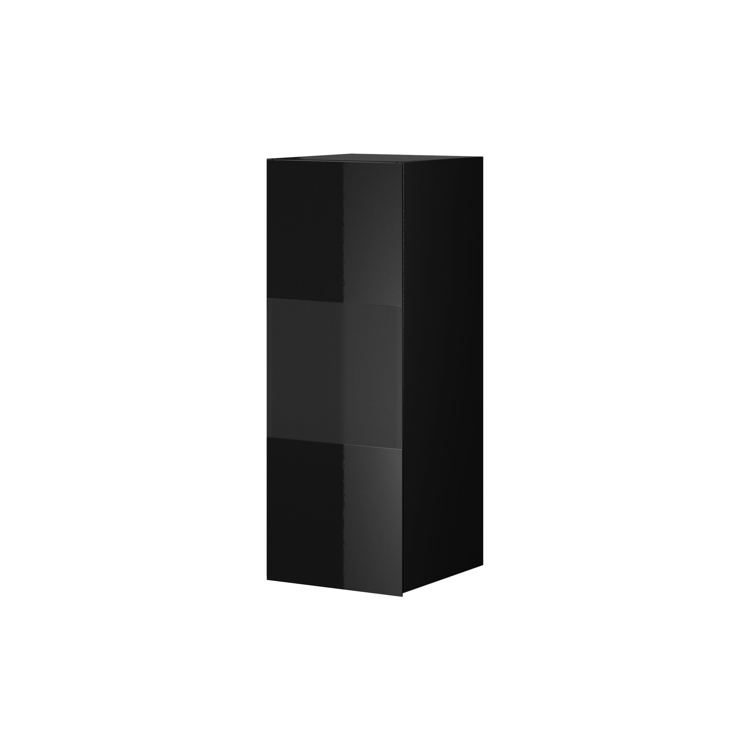 Helio 07 Wall Display Cabinet - Black Glass 35cm