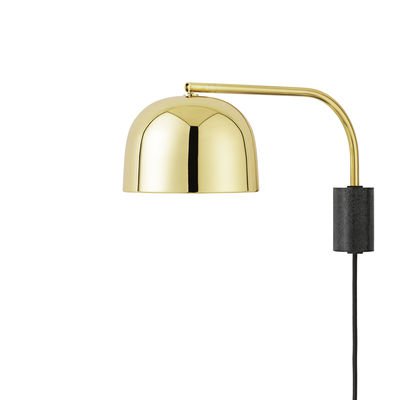 Grant Wall light with plug - / Brass & granite - Adjustable - L 43 cm by Normann Copenhagen Gold
