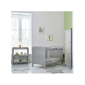 Obaby Grace Cot Bed 3 Piece Nursery Furniture Set - Taupe Grey
