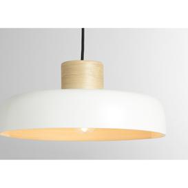 Todd Pendant Lamp Shade, White & Bamboo
