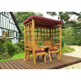 Henley Garden Arbour by Charles Taylor - 2 Seats Burgundy Cushions