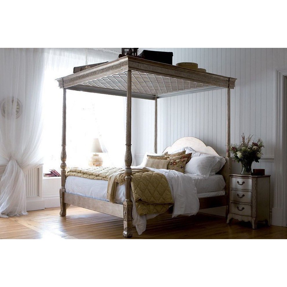 Georgian Leafed Four Poster Bed - King 150 x 200cm - 5ft - None