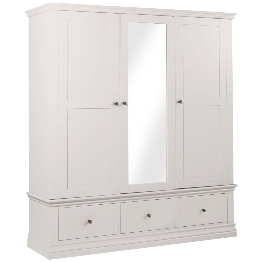 Corndell Annecy White Painted 3 Door Combi Wardrobe