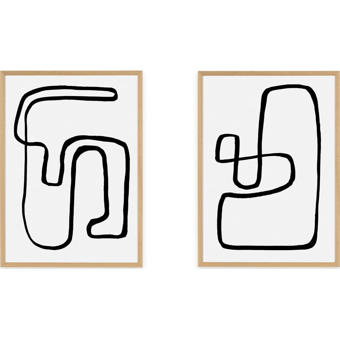 Rafael Farias, 'Arla Abstract Knots' Set of 2 Framed Prints (More Sizes Available)