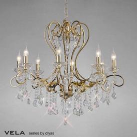 Diyas IL32065 Vela Crystal Chandelier Light in French Gold