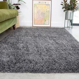 Super Soft Luxury Grey Shaggy Rug - Aspen - 60cm x 110cm