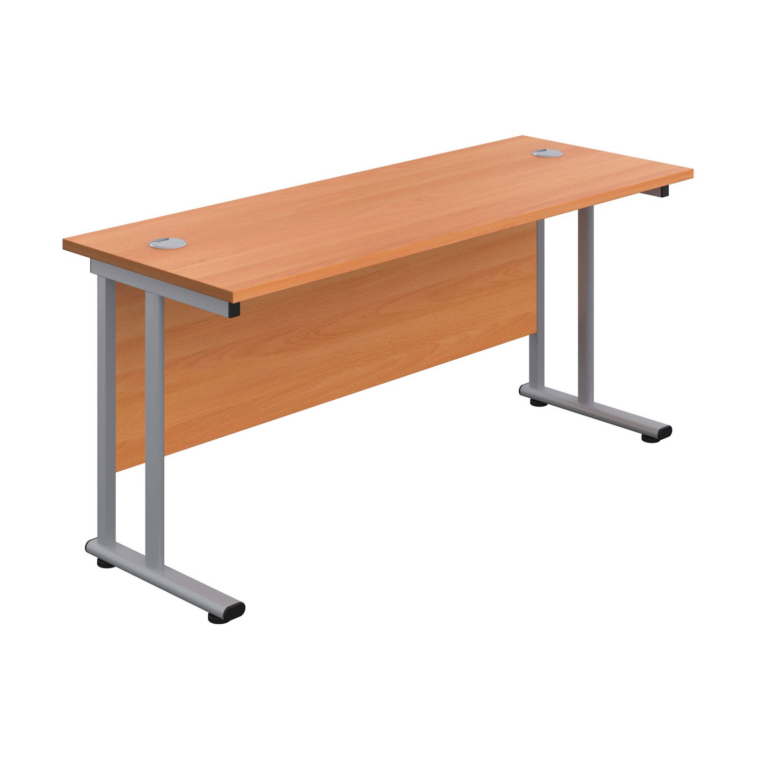 Proteus II Rectangular Desk, 120wx80dx73h (cm), Silver/Beech