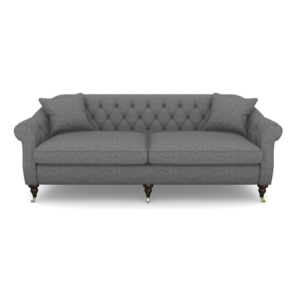 Abbotsbury 4 Seater Sofa in Easy Clean Plain- Ash