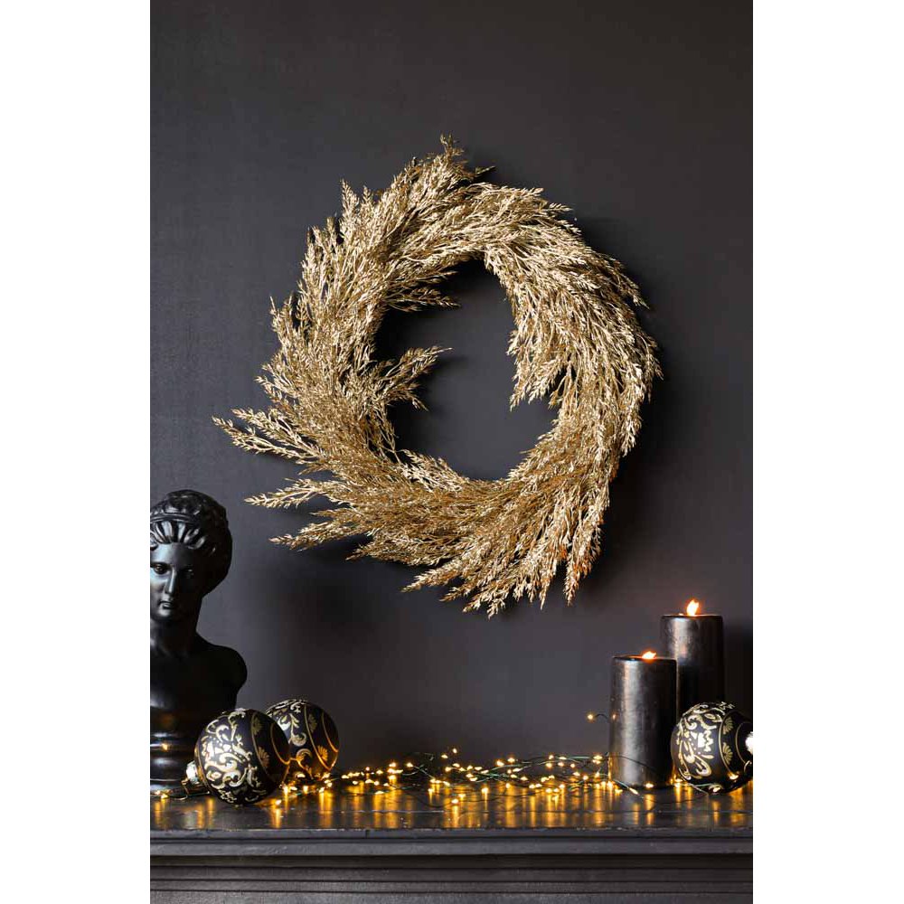 Gold Faux Wheat Wreath