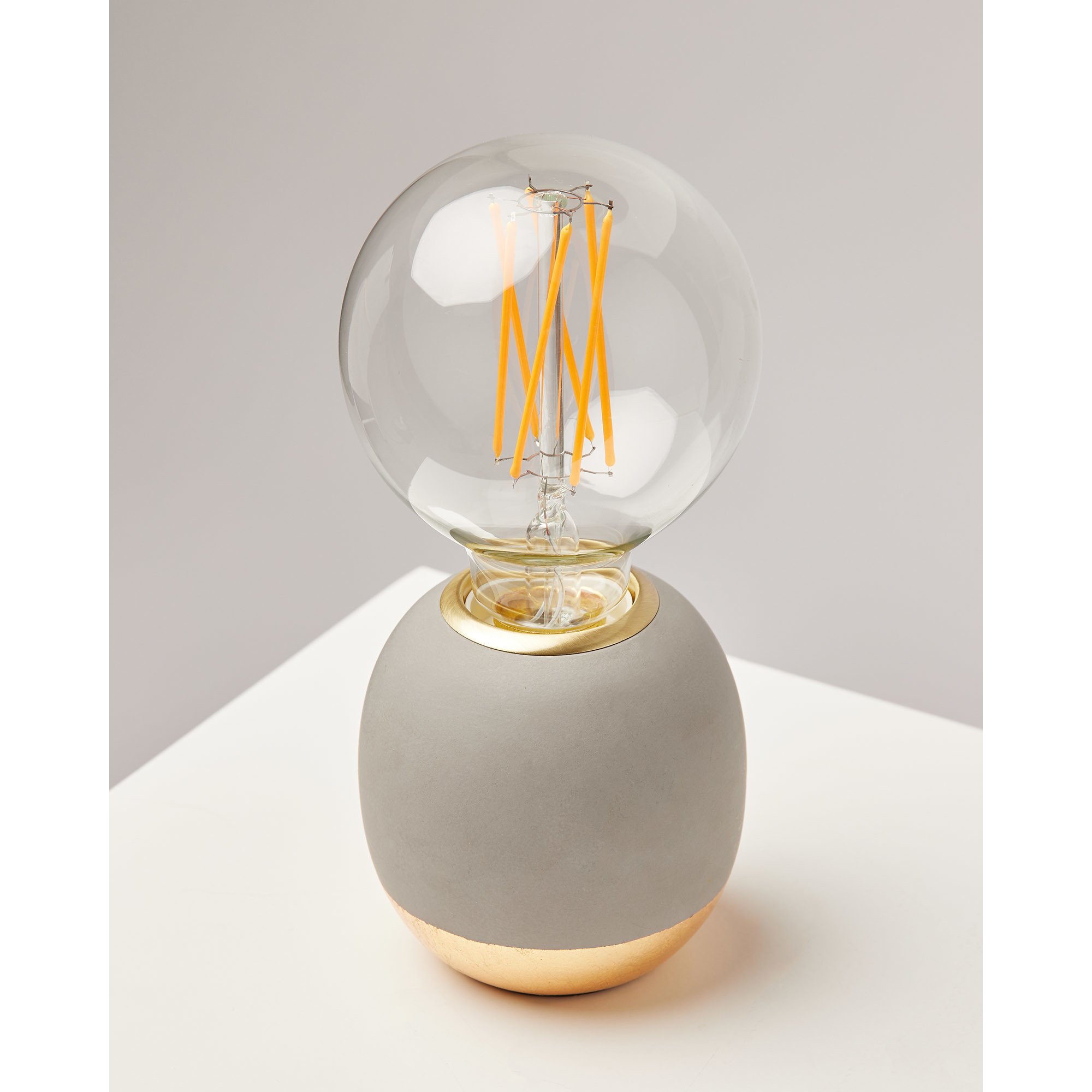 Eva Grey Concrete & Gold Foil Desk & Table Lamp