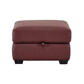 Compact Collection Petit NC Leather Storage Footstool - NC Deep Red