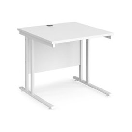 Value Line Deluxe C-Leg Rectangular Desk (White Legs), 80wx80dx73h (cm), White