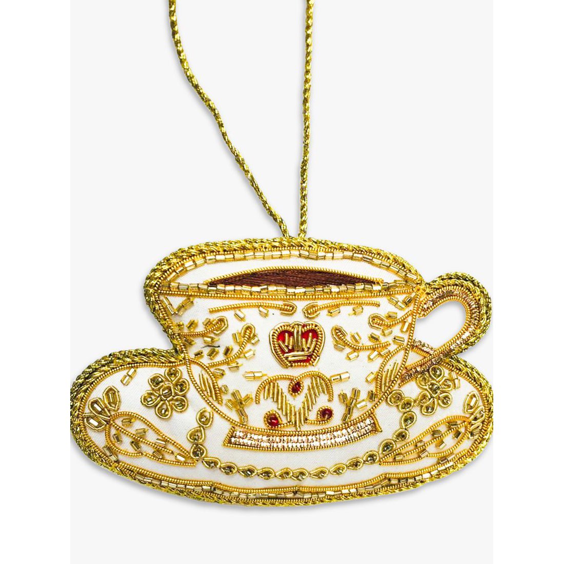 Tinker Tailor Tea Cup Christmas Tree Decoration, Gold