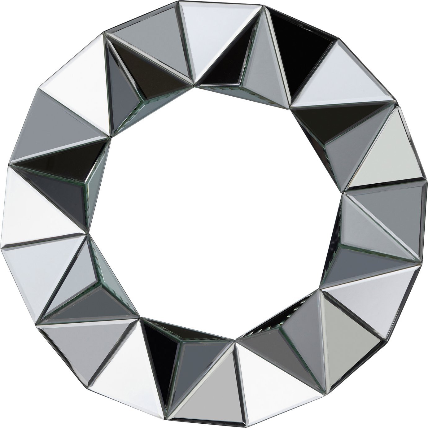 Argos Home Ebury Round Faceted Wall Mirror - Silver by Argos | ufurnish.com