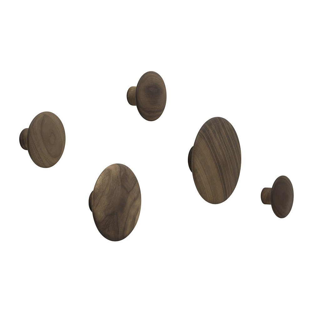 Muuto - The Dots Coat Hook - Set of 5 - Walnut