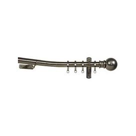 John Lewis & Partners Made to Measure Classic Bay Bend Curtain Pole, Ball Finial
