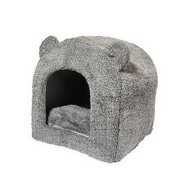image-Rosewood Grey Teddy Bear Cat Bed