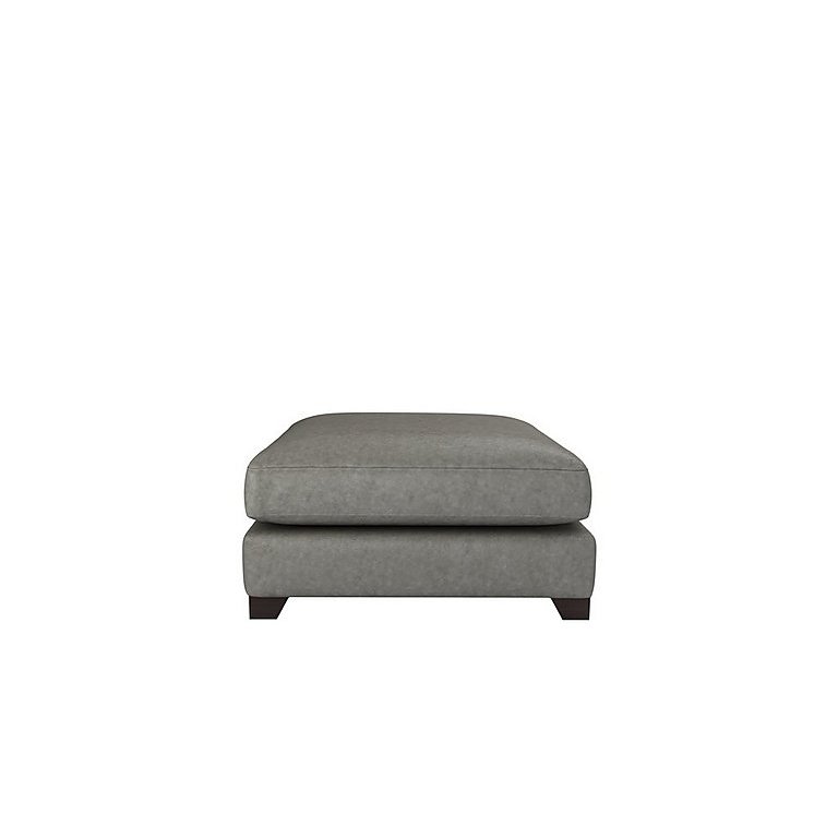 The Lounge Co. - Lorrie Leather Footstool - Grey