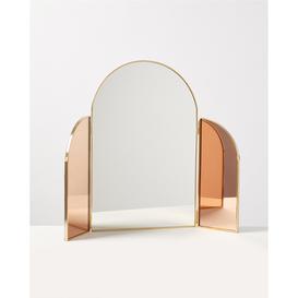 Arch Triple Gold & Glass Dressing Table Mirror