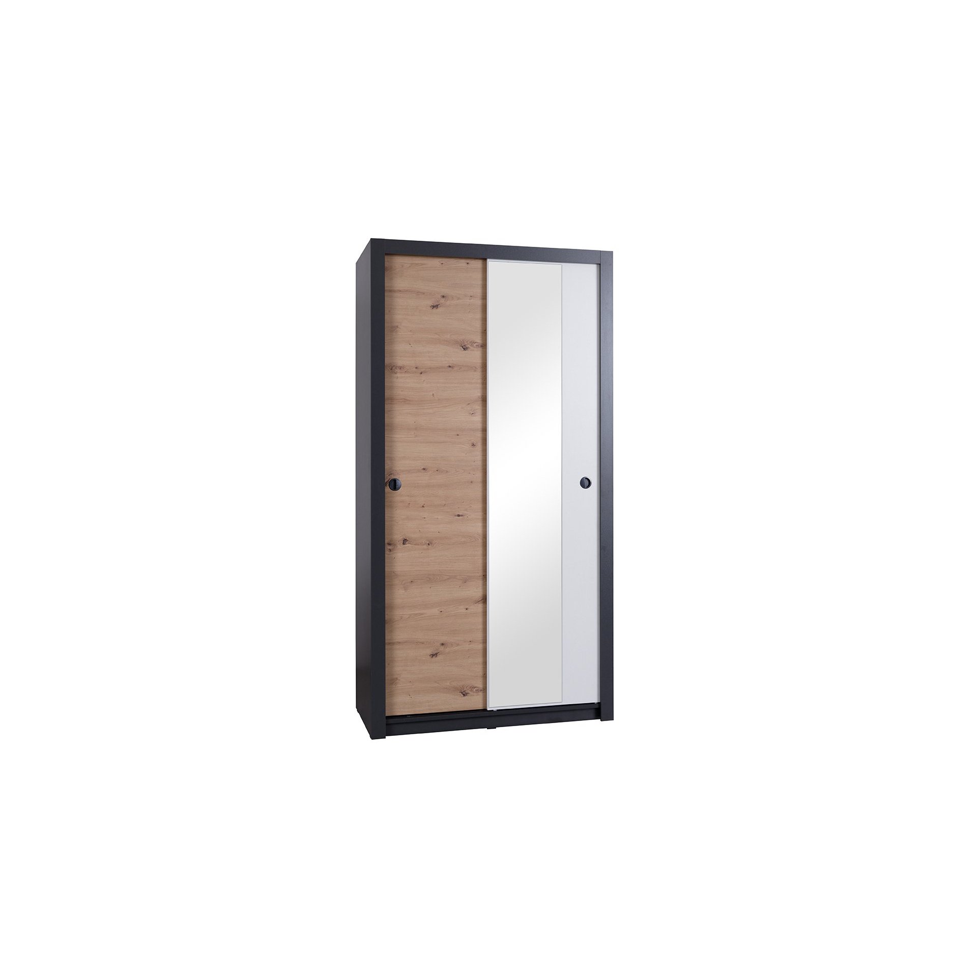 Iwa 12 Wardrobe with 2 Sliding Doors - 110cm Graphite