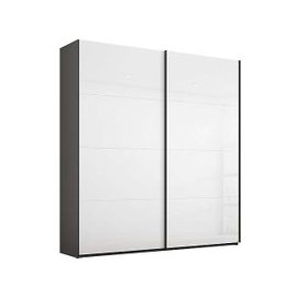 Rauch - Formes Glass 2 Door Slider Wardrobe - Graphite/White Front