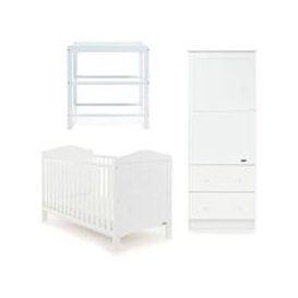 Obaby Whitby Cot Bed 3 Piece Nursery Set in White