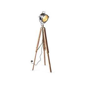 Culinary Concepts - Spotlight Floor Lamp with Two Tone Natural Wood Tripod
