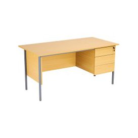 Primo Clerical Desk With 3 Drawers, Nova Oak