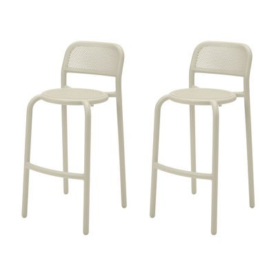 Toní Barfly Bar chair - / H 82.3 cm - Set of 2 / Perforated aluminium by Fatboy Beige