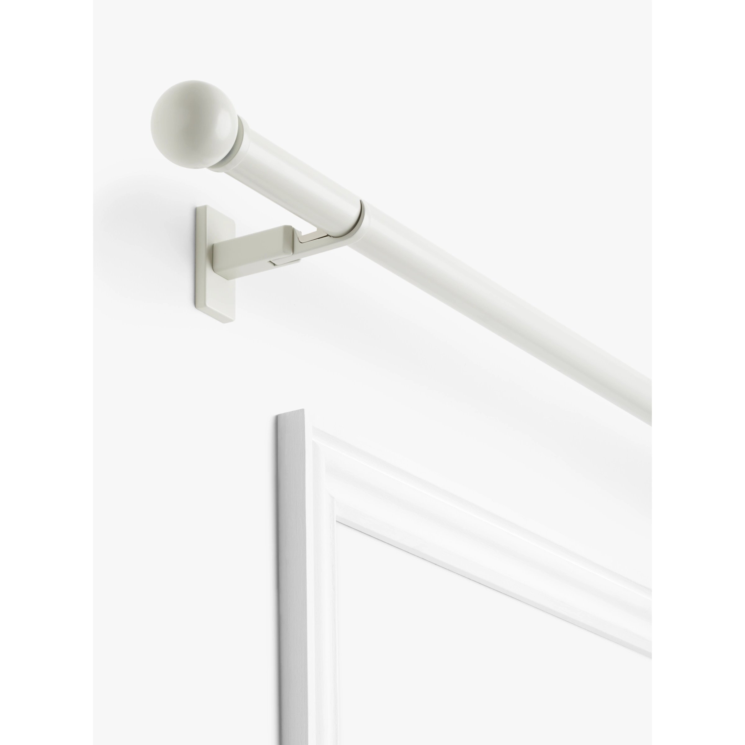 John Lewis Made to Measure Revolution Eyelet Curtain Pole with Ball Finials, Wall / Ceiling Fix, Dia.30mm