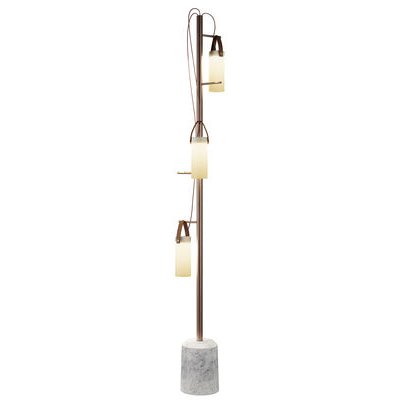 Galerie LED Floor lamp - / Marble base - H 190 cm by Fontana Arte White
