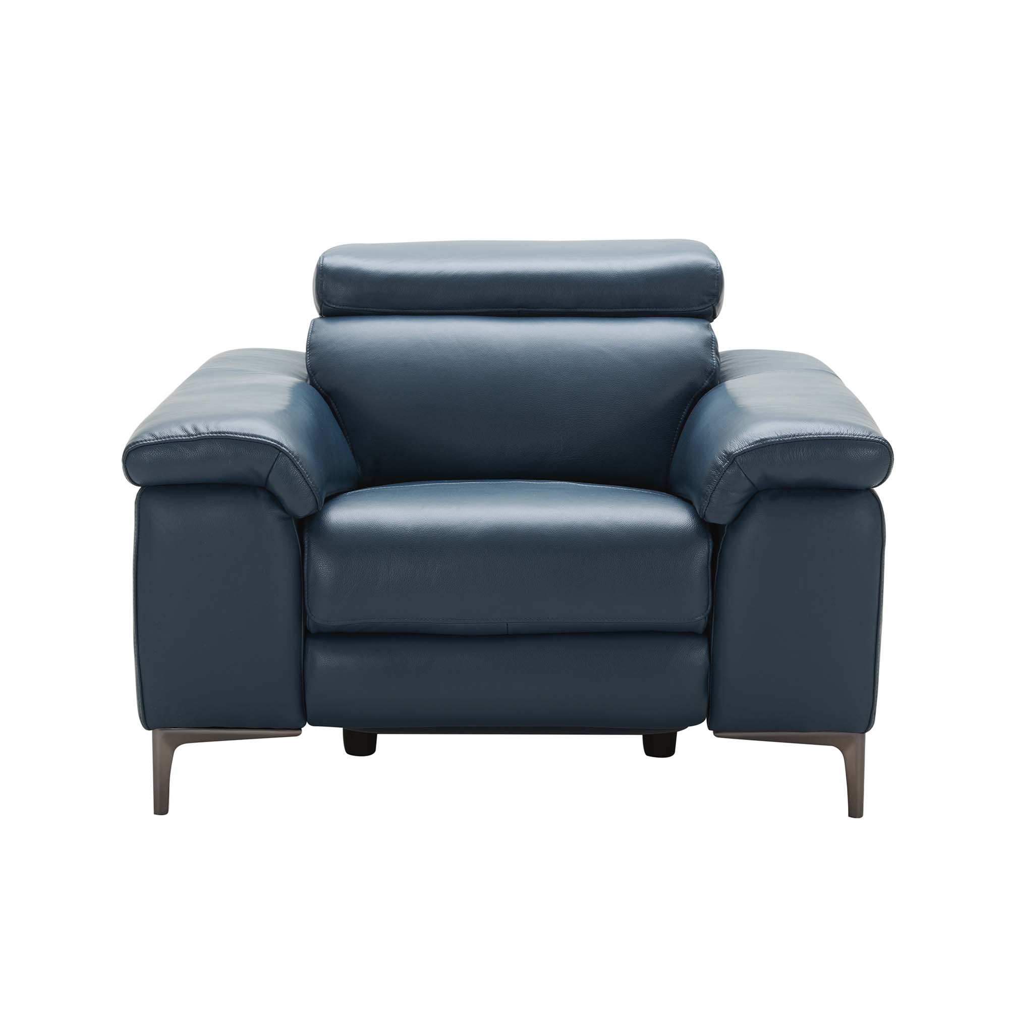 Paolo Leather Recliner Chair, Melbourne Navy Blue M5661