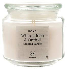 Tesco 317G Scented Candle White Linen & Orchid