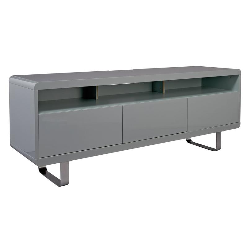 Habitat Sleigh 2 Door 1 Drawer TV Unit Gloss Grey by Argos
