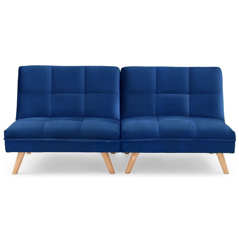 Mark Harris Izzy Blue Velvet 3 Seater Fold Down Sofa Bed