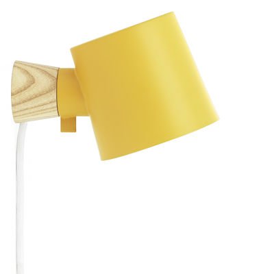 Rise Wall light with plug - Rotating / Wood & metal by Normann Copenhagen Yellow