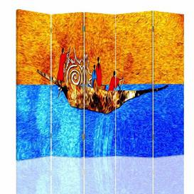 image-360 Rotatable on the Boat Canvas 5 Panel Room Divider