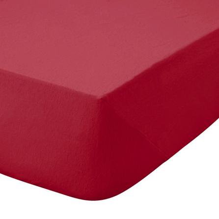 Kids Non Iron Plain Dye Red 25cm Fitted Sheet Red