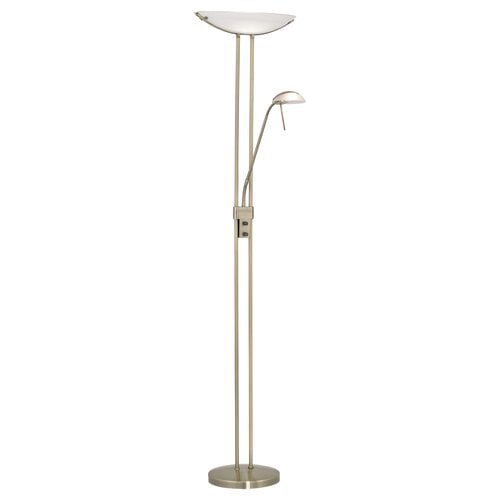 Galion 180cm Torchiere Floor Lamp By, Eniola Frosted White Glass Ball Gold Floor Lamp