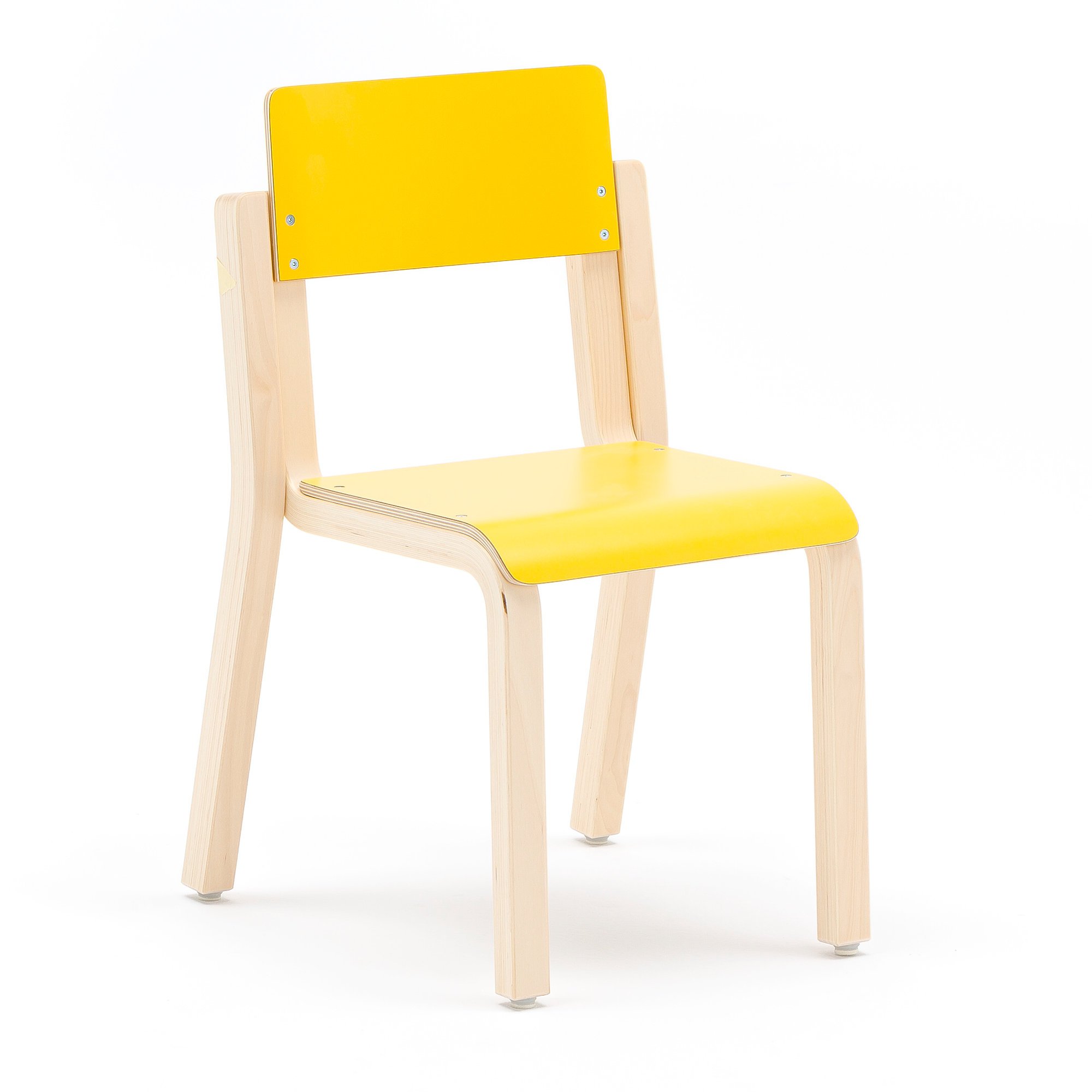 Children's chair DANTE, H 310 mm, birch, yellow laminate