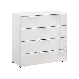 Rauch - Formes Glass 5 Drawer Chest - White/White Front