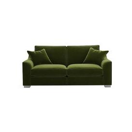 The Lounge Co. - Isobel 3 Seater Fabric Fibre Fill Sofa with Chrome Feet - Woodland Moss