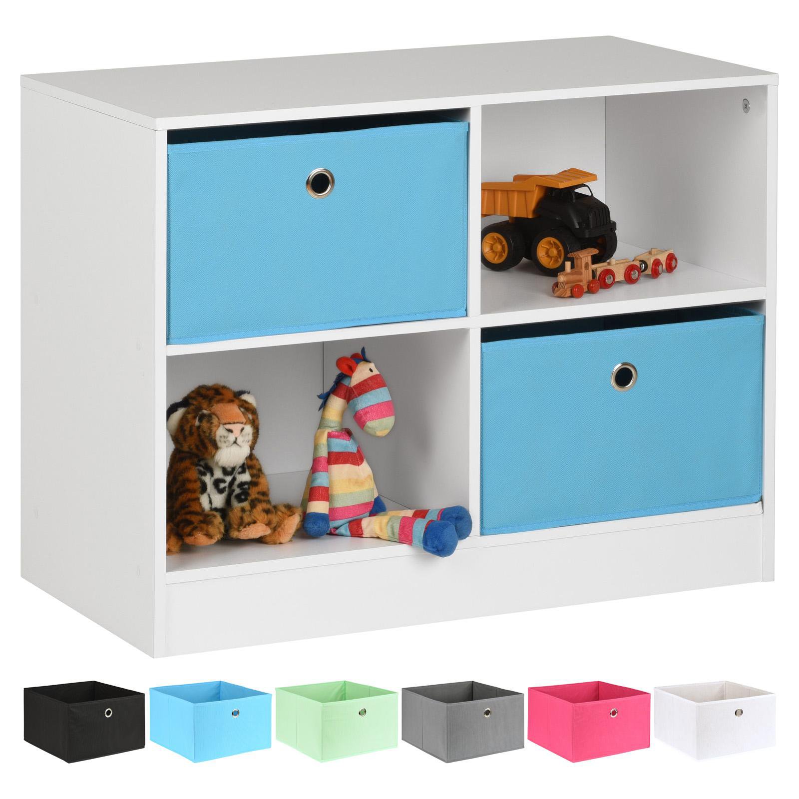 Hartleys White 6 Cube Kids Storage Unit & 3 Easy Grasp Box Drawers 