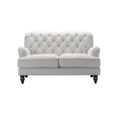 Snowdrop Button Back 2 Seat Sofa in Alabaster Brushed Linen Cotton - sofa.com