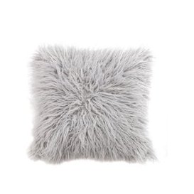 Mongolian Faux Fur Cushion Grey