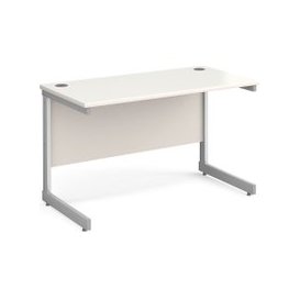 All White C-Leg Narrow Rectangular Desk, 120wx60dx73h (cm)